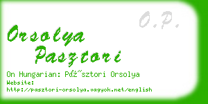 orsolya pasztori business card